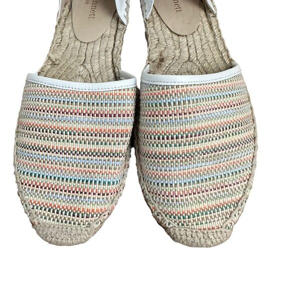 LK Bennett Tan and White Woven Multicolored Flat Espadrilles Size 39 - Picture 3 of 7